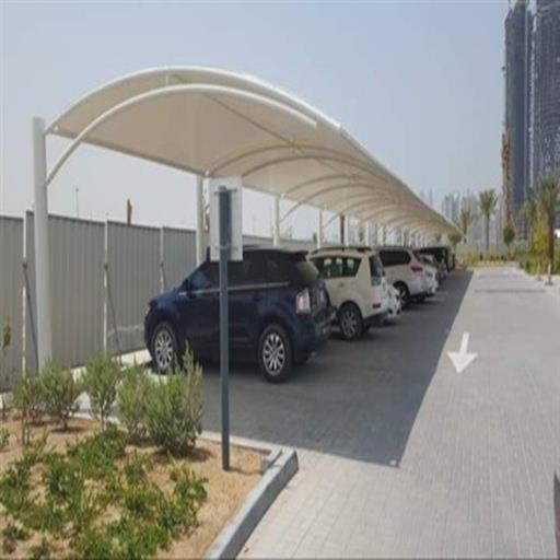 Fiber White Car Parking Shed